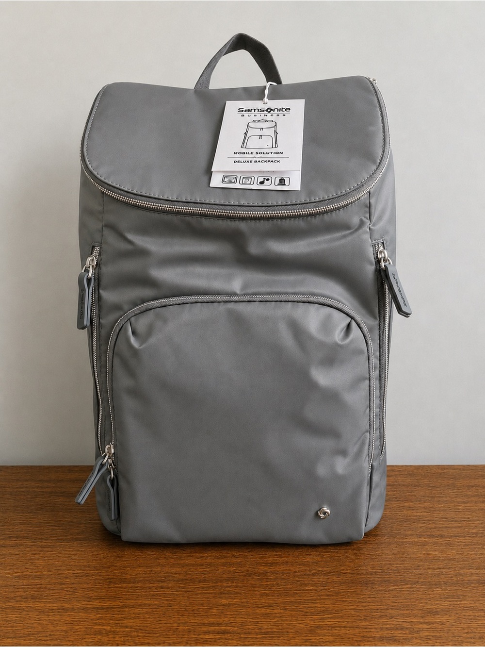 Samsonite Gray Travel Backpack with Front Pocket